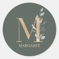 M Monogramme Floral Personnalisé