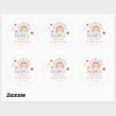 Sticker Rond M. Onederful Boho Arc-en-ciel Premier anniversaire (Feuille)