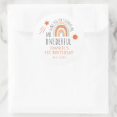 Sticker Rond M. Onederful Boho Arc-en-ciel Premier anniversaire (Sac)