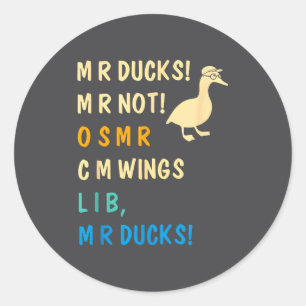 Sticker Rond M R Canards M R Pas O S M R Cm Wangs Lib M R Canar