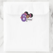 Sticker Rond Ma 6e fille Anniversaire Afro Hair Parties scintil (Sac)