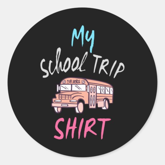 Sticker Rond Ma chemise de voyage à l'école (Devant)