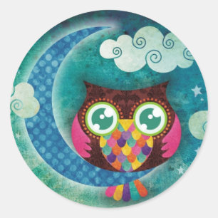Sticker Rond Ma Chouette Croissante