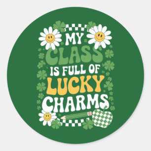 Sticker Rond Ma Classe Est Pleine De Charmes Chanceux St Patric