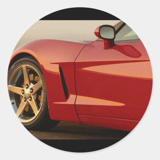 Sticker Rond Ma Corvette rouge (Devant)