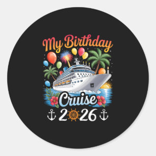 Sticker Rond Ma croisière d'anniversaire 2026 Vacances en crois