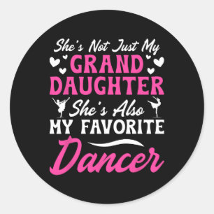 Sticker Rond Ma danseuse préférée Grandma Danse Grand-mère Dans