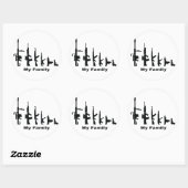 Sticker Rond Ma famille (J'aime les armes) (Feuille)