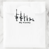 Sticker Rond Ma famille (J'aime les armes) (Sac)