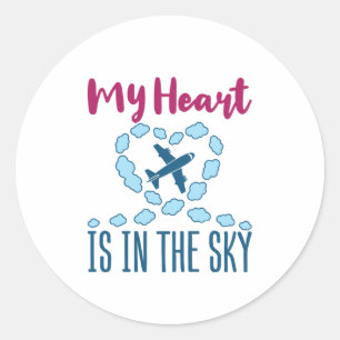 Sticker Rond Ma Femme Pilote Est Dans Le Ciel