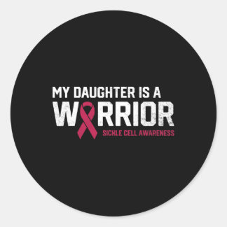 Sticker Rond Ma Fille Est Un Guerrier Maître De L'Anémie Cellul