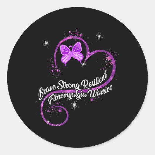 Sticker Rond Ma forte résistance à la fibromyalgie (Devant)