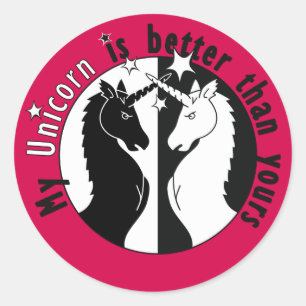 Sticker Rond Ma licorne est meilleure