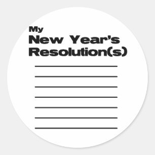 Sticker Rond Ma liste des résolutions de nouvelle année