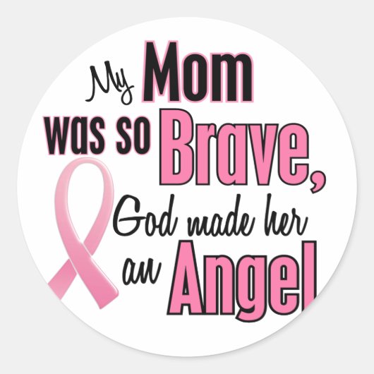 Sticker Rond Ma Maman Est Un Ange Cancer Du Sein (Devant)