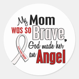 Sticker Rond Ma maman est un cancer de poumon d'ange