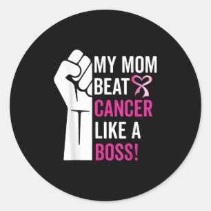 Sticker Rond Ma Mère Battre Le Cancer Du Sein Comme Un Guerrier