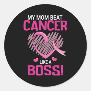 Sticker Rond Ma Mère Battre Le Cancer Du Sein Comme Un Guerrier