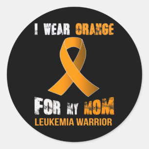 Sticker Rond MA MÈRE MON LEUKEMIA WARRIOR Leukemia Sensibilisat