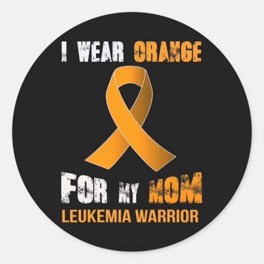 Sticker Rond MA MÈRE MON LEUKEMIA WARRIOR Leukemia Sensibilisat (Devant)