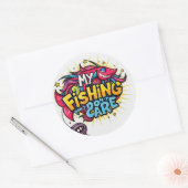 Sticker Rond Ma pêche s'en fiche ! (Enveloppe)