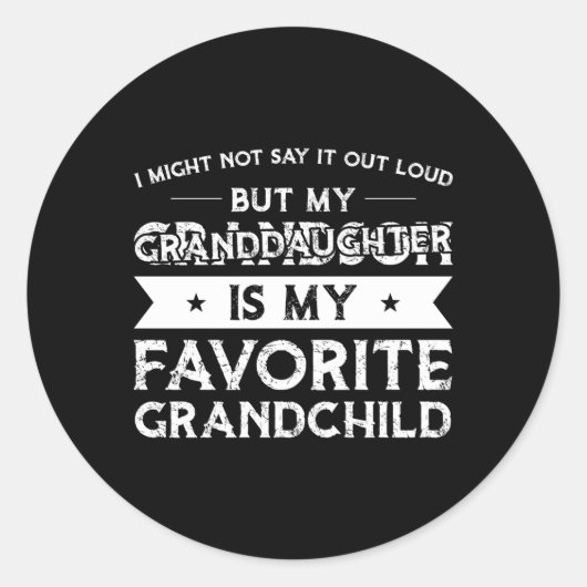 Sticker Rond Ma Petite-Fille Est Ma Petite-Fille Favorite (Devant)