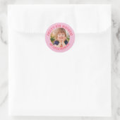 Sticker Rond Ma petite princesse Joyeuse Anniversaire Nom photo (Sac)