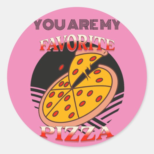 Sticker Rond Ma pizza préférée, cadeau père cool élégant (Devant)