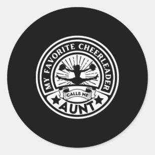 Sticker Rond Ma pom-pom girl préférée m'appelle Tante Cheer Tan