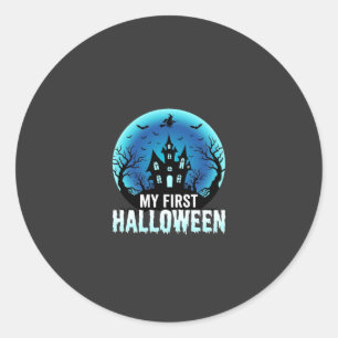 Sticker Rond Ma première conception de maison hantée effrayante
