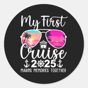 Sticker Rond Ma première croisière 2025 Mon premier été de croi