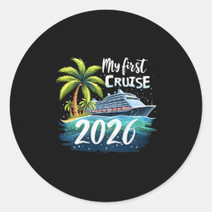 Sticker Rond Ma première croisière 2026 Drôle de première fois