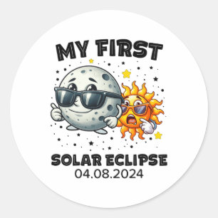 Sticker Rond Ma première éclipse solaire totale 8 avril 2024 To