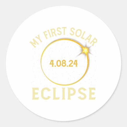 Sticker Rond Ma première éclipse solaire totale 8 avril Enfant (Devant)