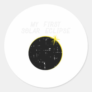 Sticker Rond Ma première éclipse solaire Totalité 2024 Avril 8