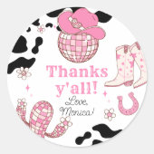 Sticker Rond Ma première fille Rodeo Merci pour votre anniversa (Devant)
