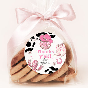 Sticker Rond Ma première fille Rodeo Merci pour votre anniversa