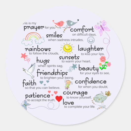 Sticker Rond Ma Prière Pour Vous (Devant)