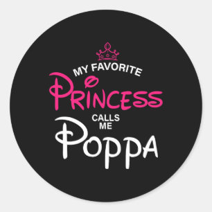 Sticker Rond Ma Princesse Favorite M'Appelle Poppa Fille Fathe