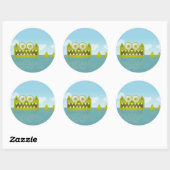 Sticker Rond Ma queue est longue (Feuille)