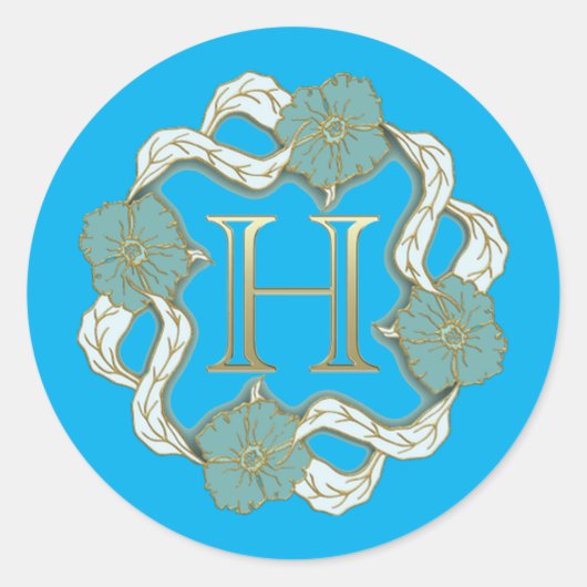 Sticker Rond Ma signature avec la lettre h, (Devant)