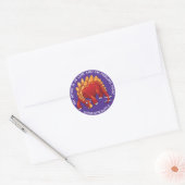 Sticker Rond Ma Spine Est En Ligne Dinosaure Chiropratique Stic (Enveloppe)