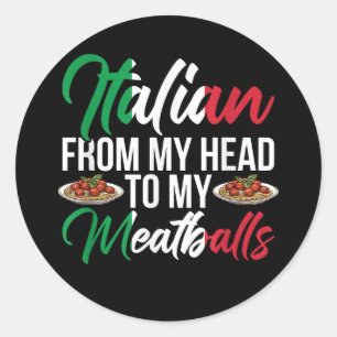 Sticker Rond Ma Tête À Mes Boulettes De Viande