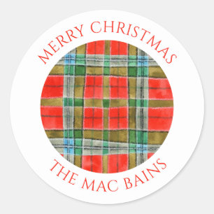 Sticker Rond MAC BAIN TARTAN Petits joints d'enveloppe ronde