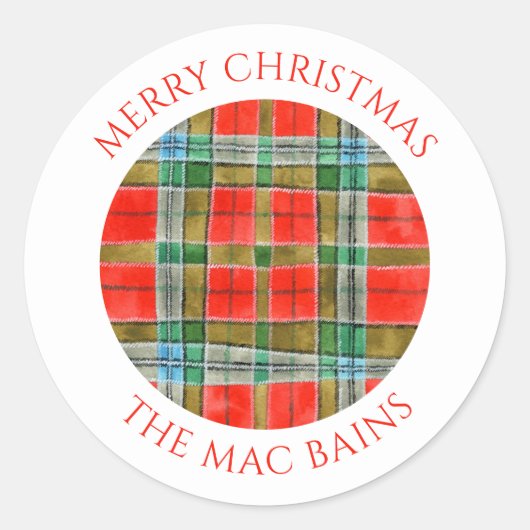 Sticker Rond MAC BAIN TARTAN Petits joints d'enveloppe ronde (Devant)