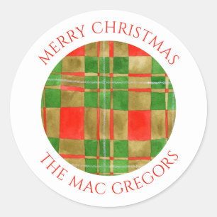 Sticker Rond MAC GREGOR TARTAN Petits joints d'enveloppes ronde