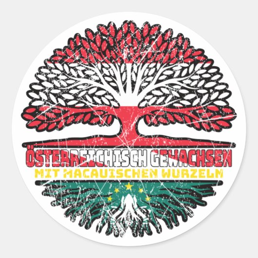 Sticker Rond Macao Macao Arbre autrichien (Devant)