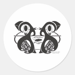 Sticker Rond Macareux de l'Alaska