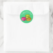 Sticker Rond Macaron cakes design Cadeau marque d'entreprise (Sac)