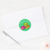 Sticker Rond Macaron cakes design Cadeau marque d'entreprise (Enveloppe)